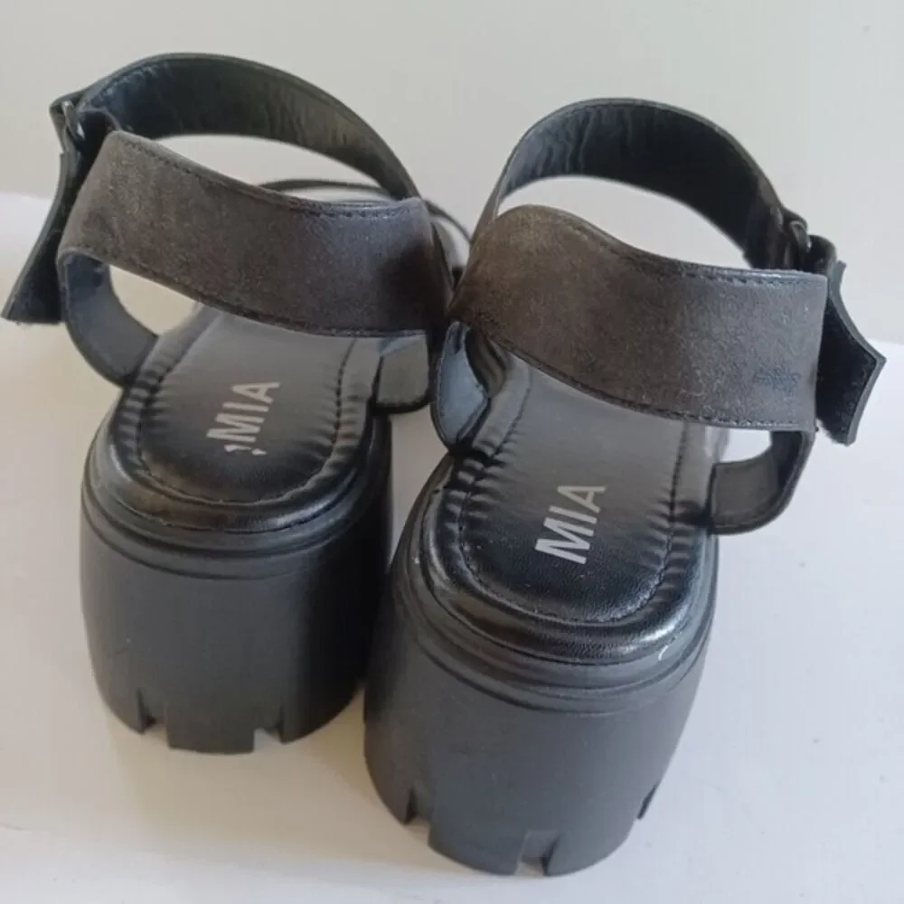 Platform Sandals Y2K 90s 2000s Chunky Sawtooth Lugsole Grunge MIA‎ Sz 9.5 Skylar